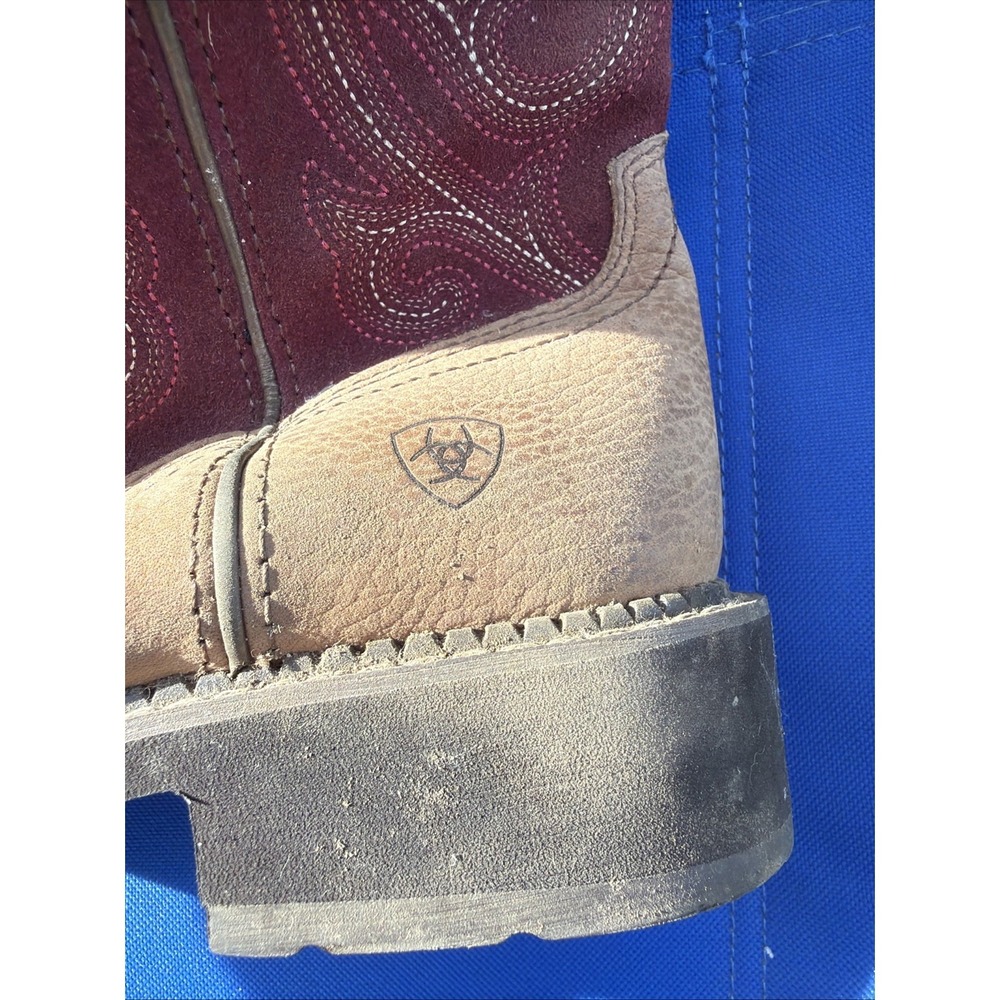 Ariat Boots Fatbaby Heritage 8.5 B Womens 10026116 Burgundy Tan Cowgirl Western - Picture 5 of 16